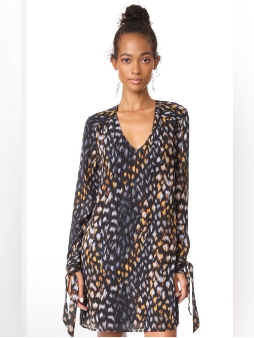 Equipment Femme Bree Animal Print Silk Mini Dress